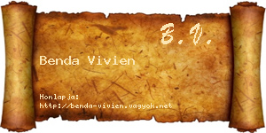 Benda Vivien névjegykártya
